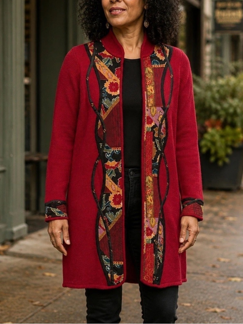 KOOS OF COUSE Size Large silk woman's open cardigan